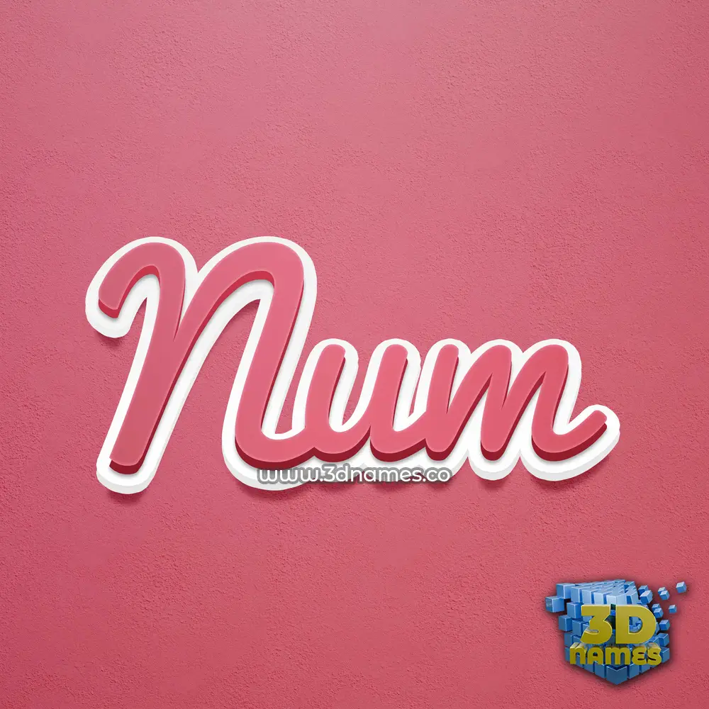 num in Red Scribble style - 3D name wallpaper