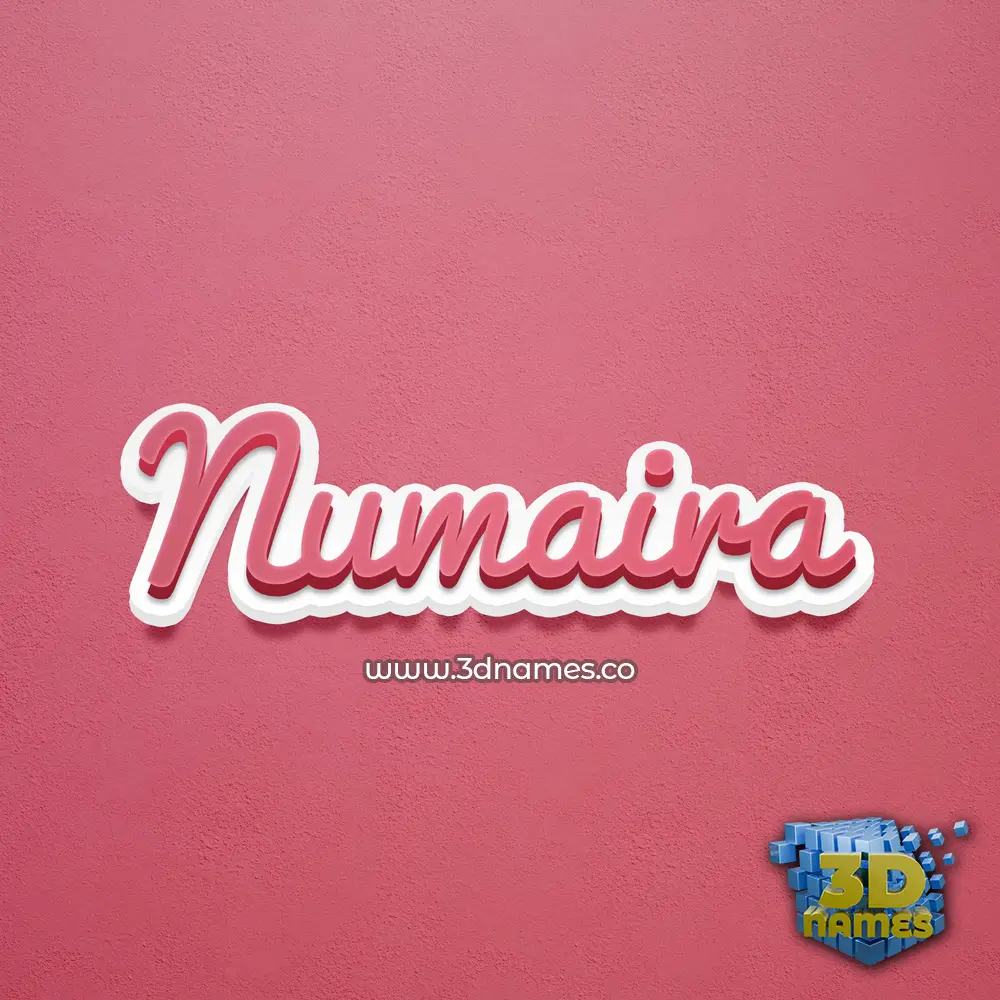 numaira in Red Scribble style - 3D name wallpaper