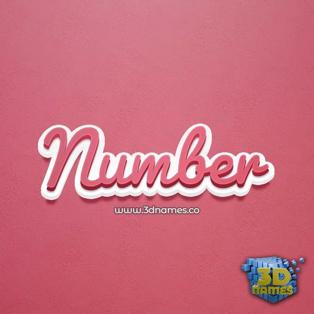number in Red Scribble style - 3D name wallpaper
