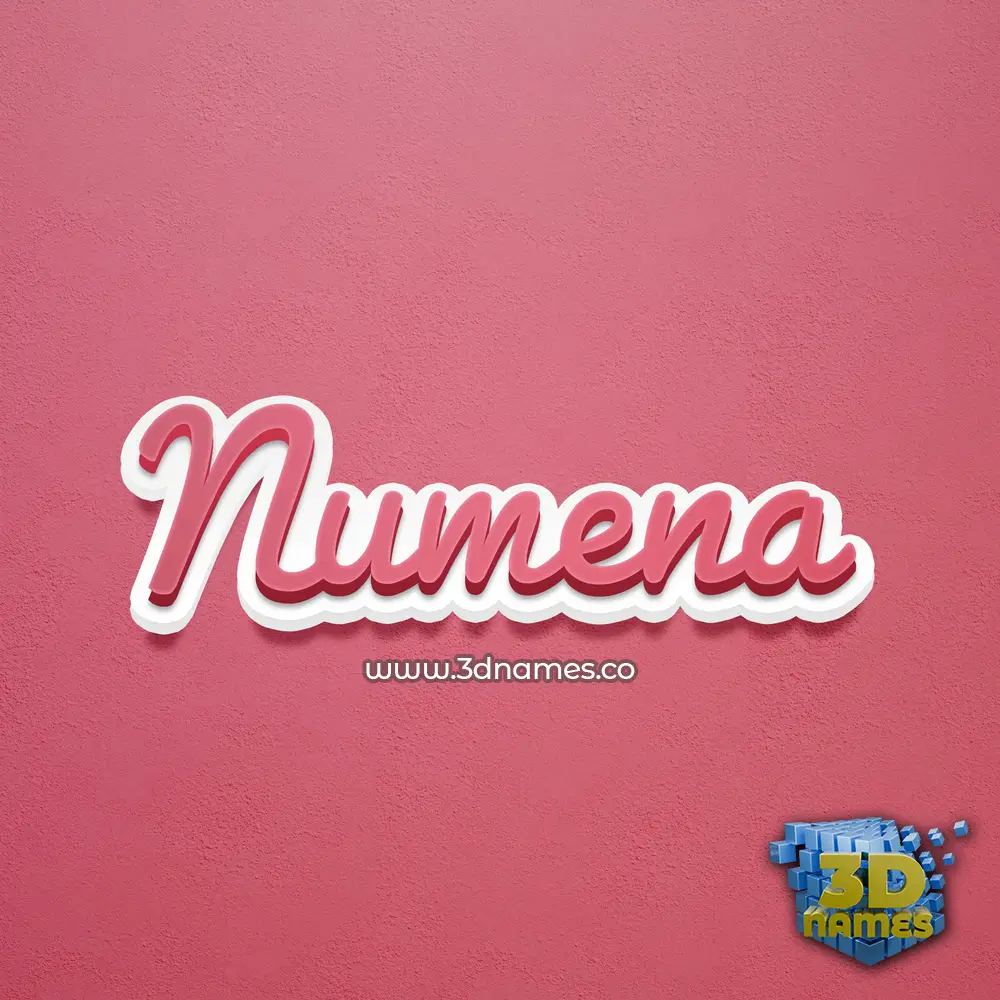 numena in Red Scribble style - 3D name wallpaper