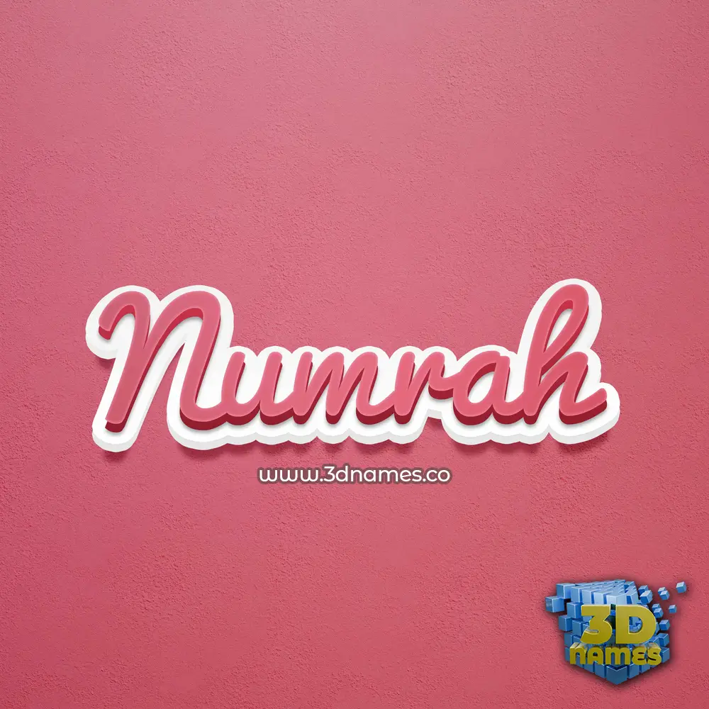 numrah in Red Scribble style - 3D name wallpaper