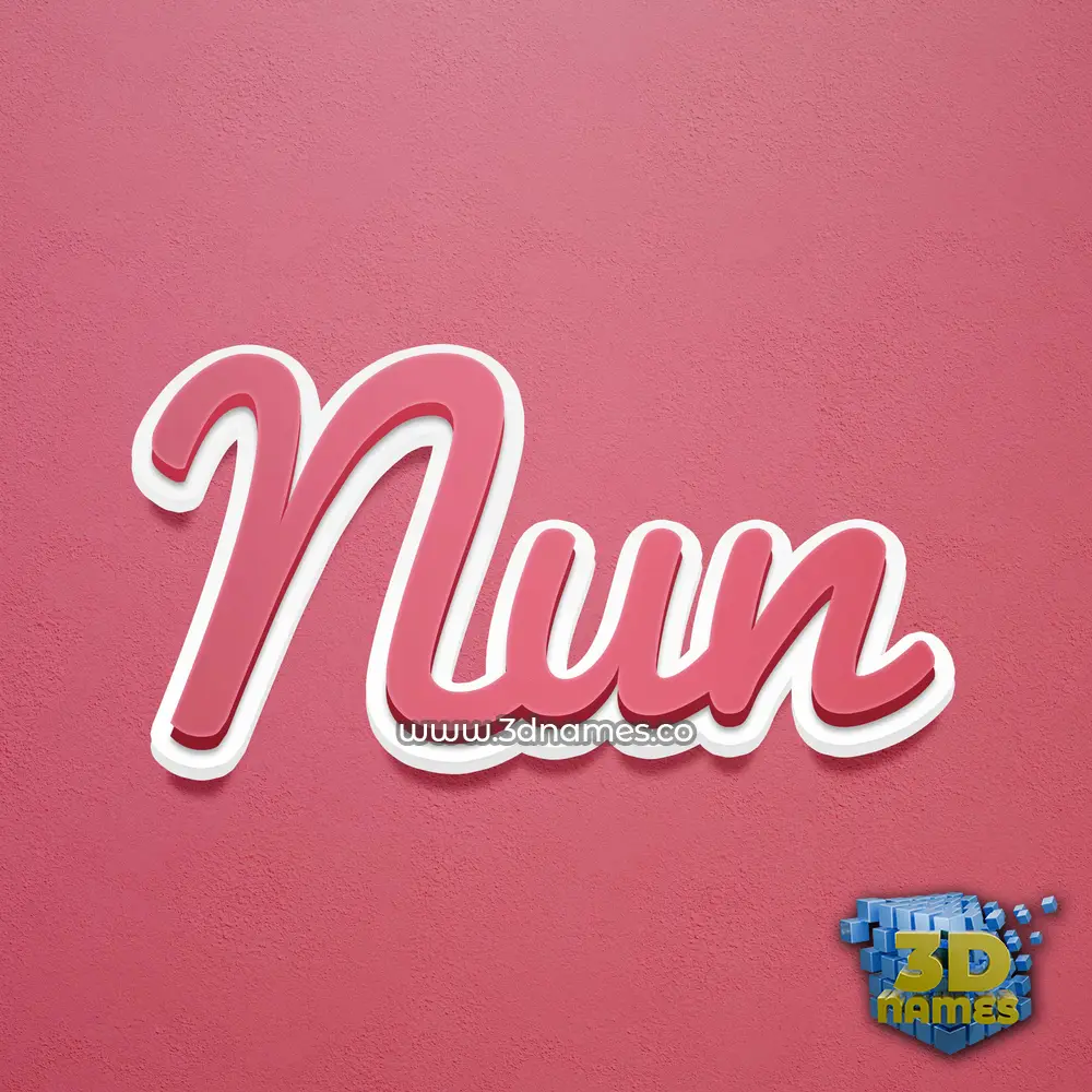 nun in Red Scribble style - 3D name wallpaper