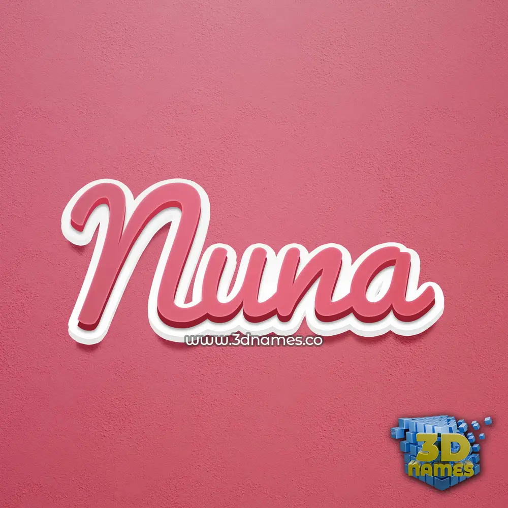 nuna in Red Scribble style - 3D name wallpaper