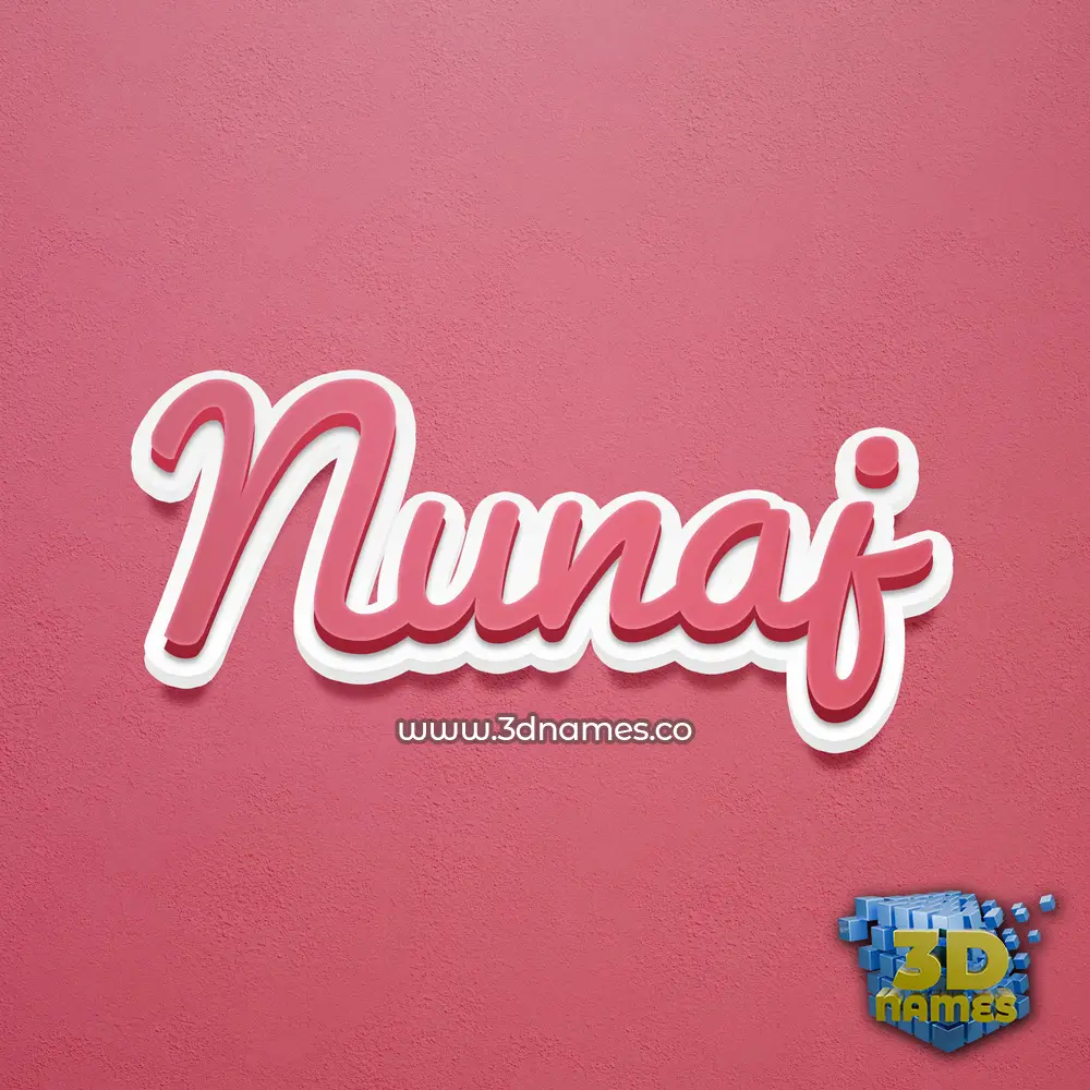 nunaj in Red Scribble style - 3D name wallpaper