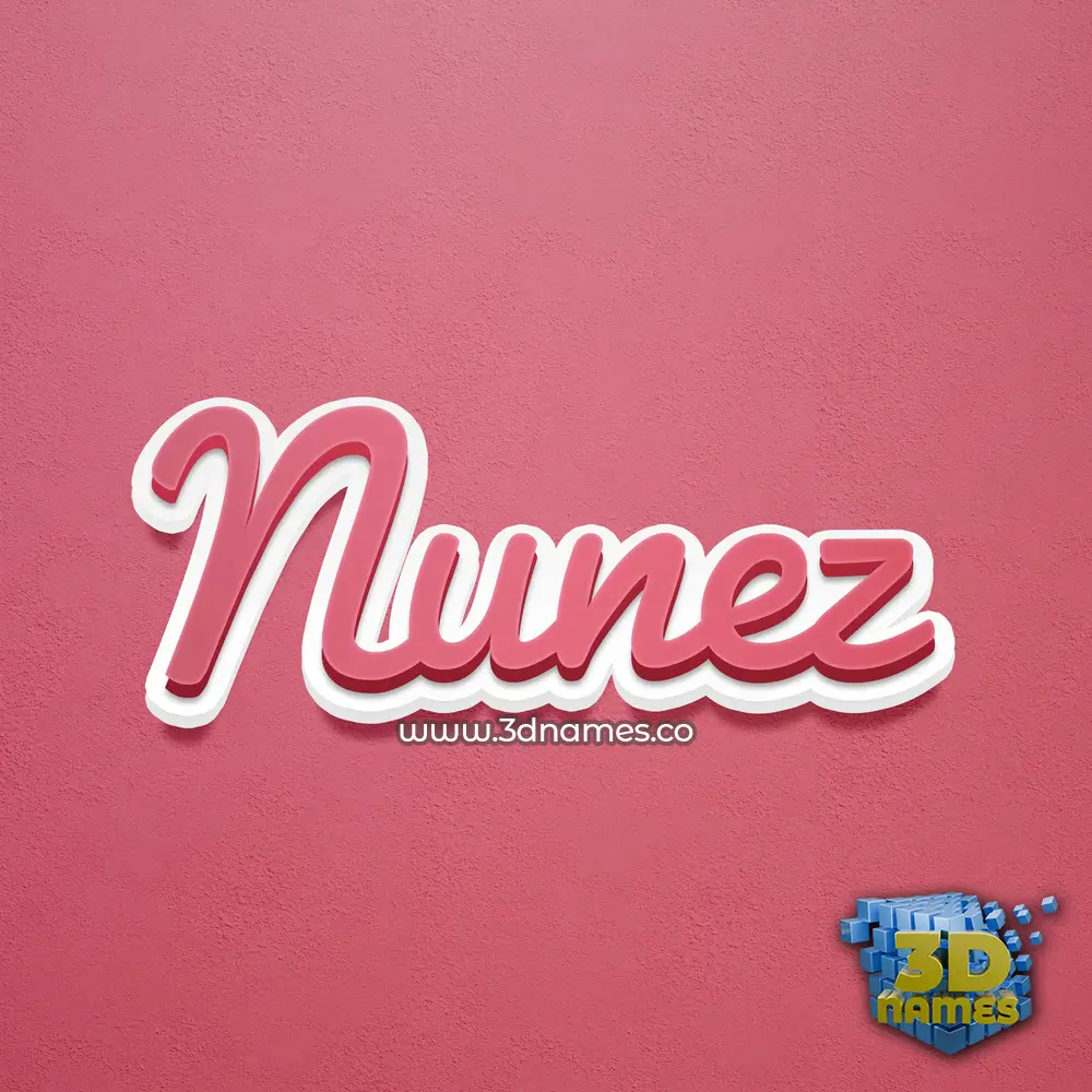 nunez in Red Scribble style - 3D name wallpaper