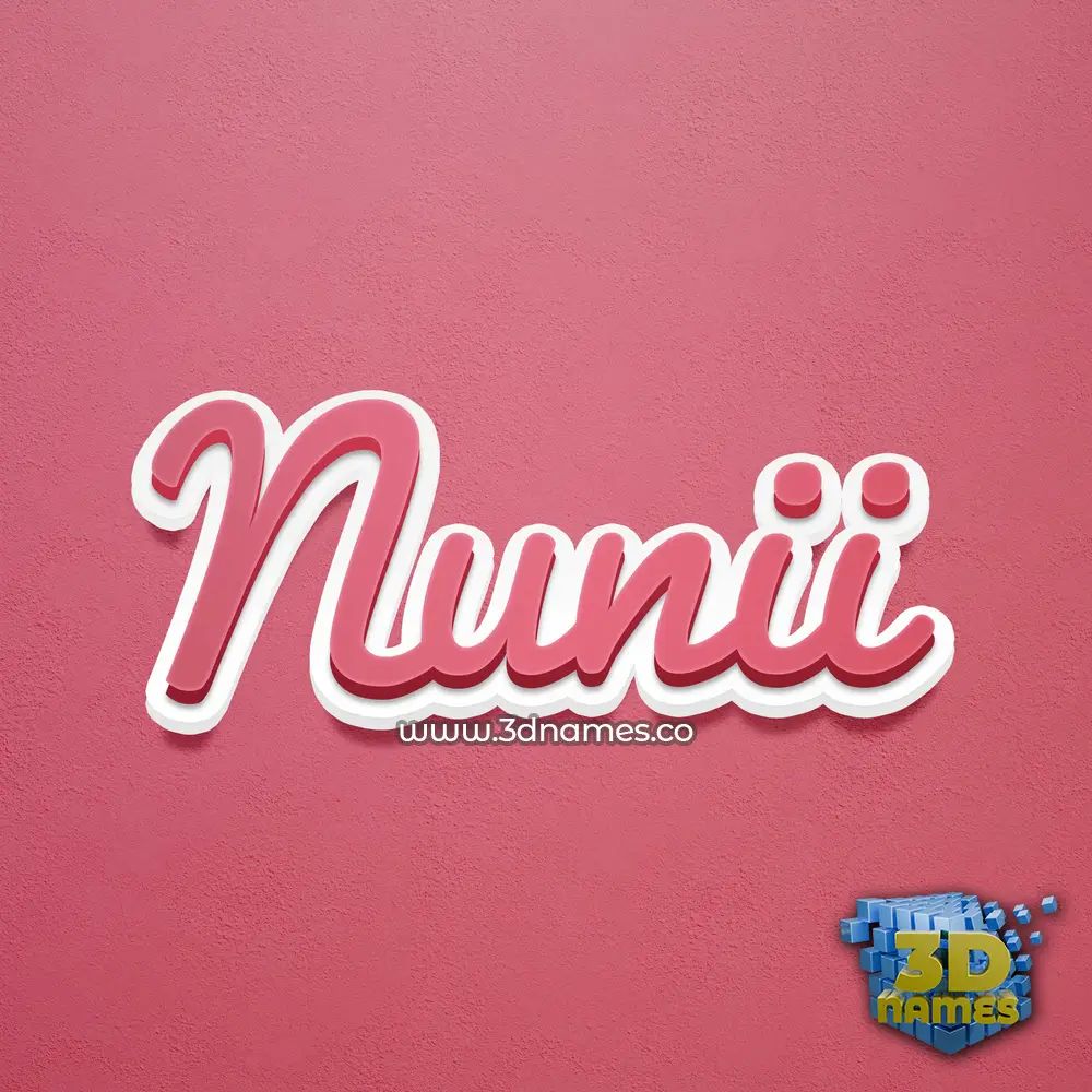 nunii in Red Scribble style - 3D name wallpaper