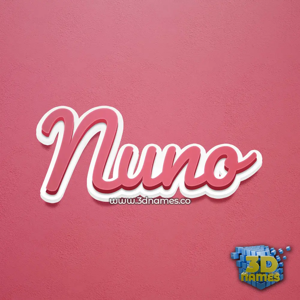 nuno in Red Scribble style - 3D name wallpaper