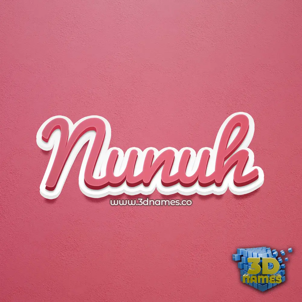 nunuh in Red Scribble style - 3D name wallpaper