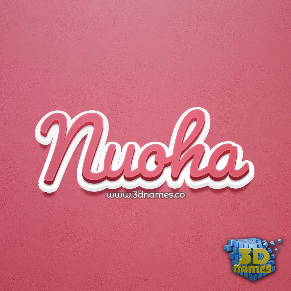 nuoha in Red Scribble style - 3D name wallpaper
