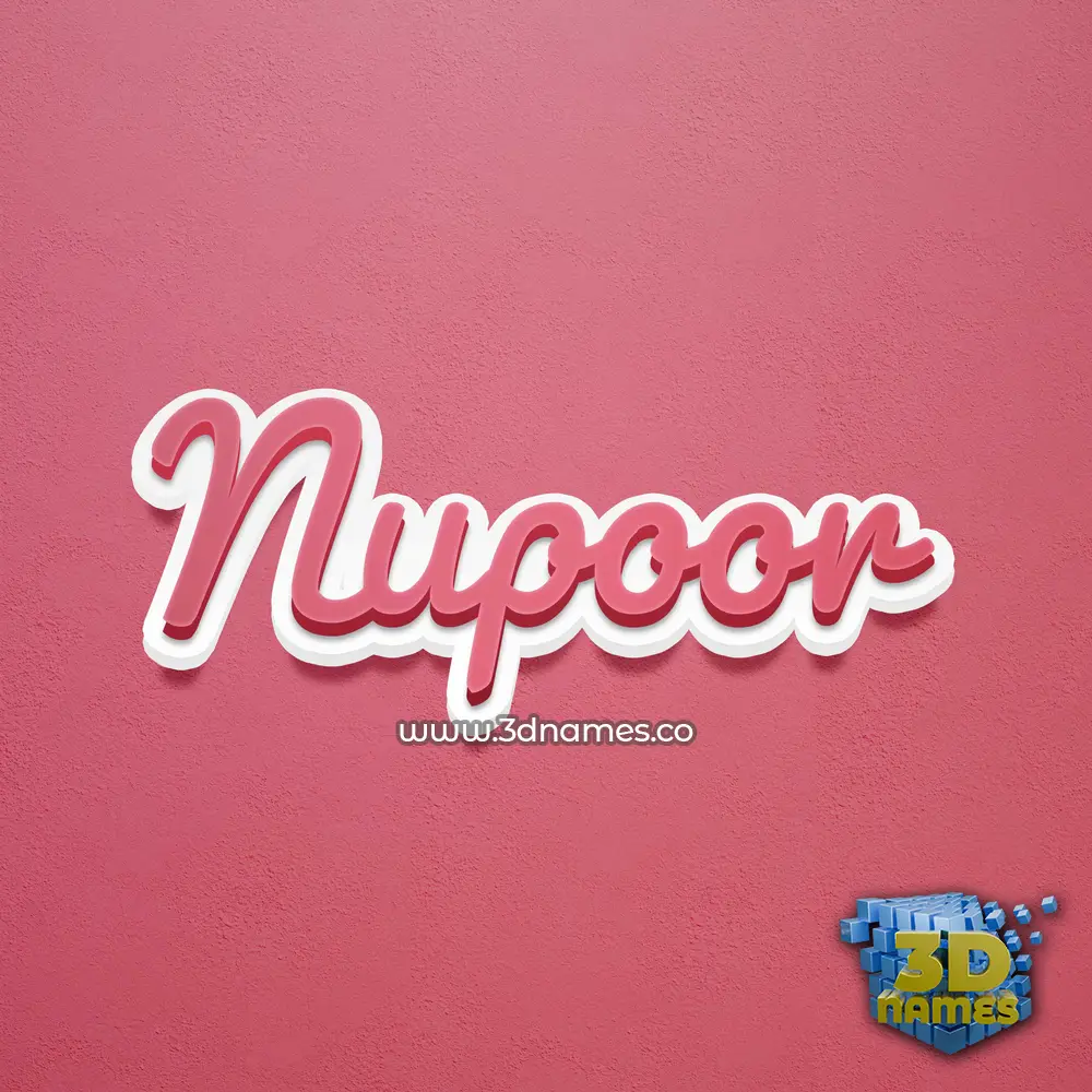 nupoor in Red Scribble style - 3D name wallpaper