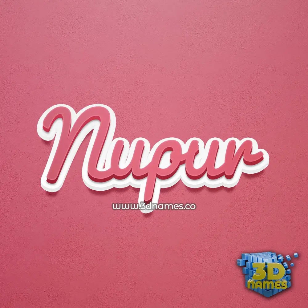 nupur in Red Scribble style - 3D name wallpaper