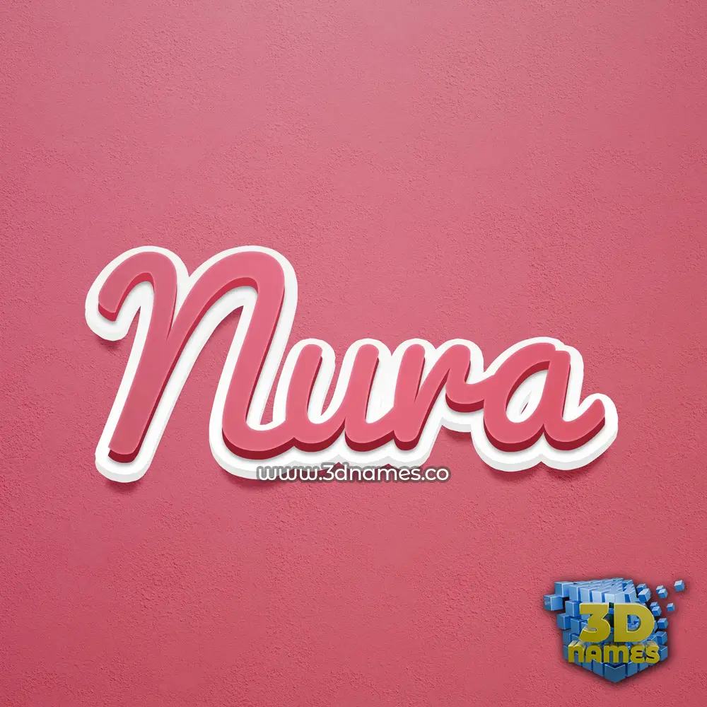 nura in Red Scribble style - 3D name wallpaper