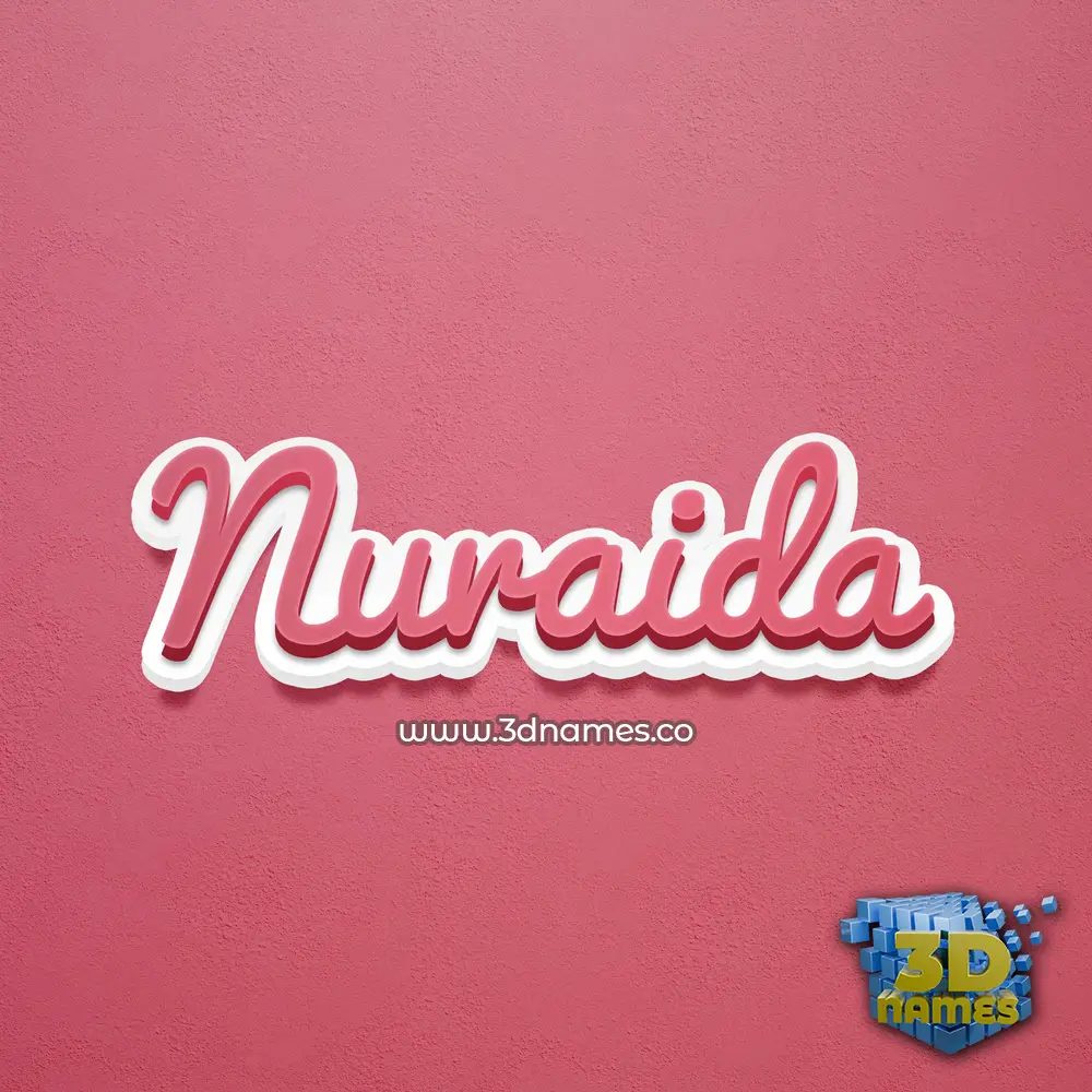 nuraida in Red Scribble style - 3D name wallpaper
