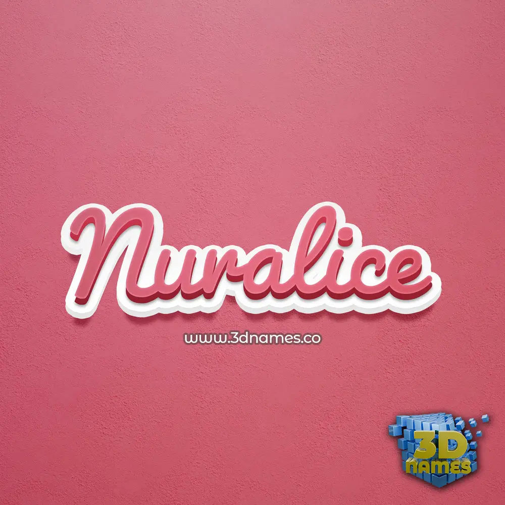 nuralice in Red Scribble style - 3D name wallpaper