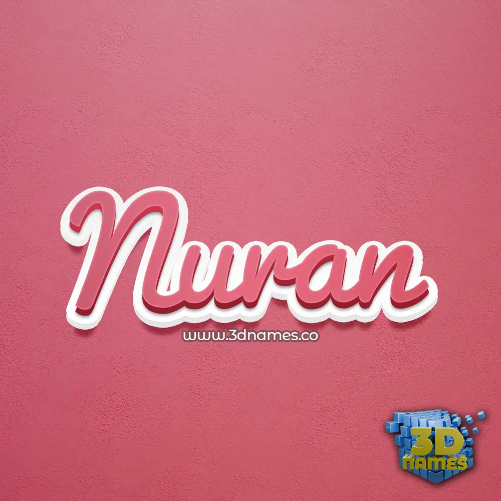 nuran in Red Scribble style - 3D name wallpaper