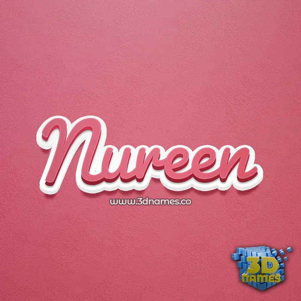 nureen in Red Scribble style - 3D name wallpaper