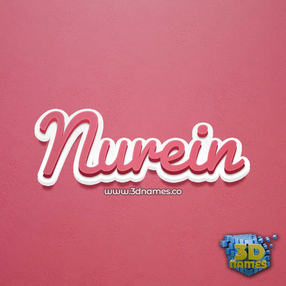 nurein in Red Scribble style - 3D name wallpaper
