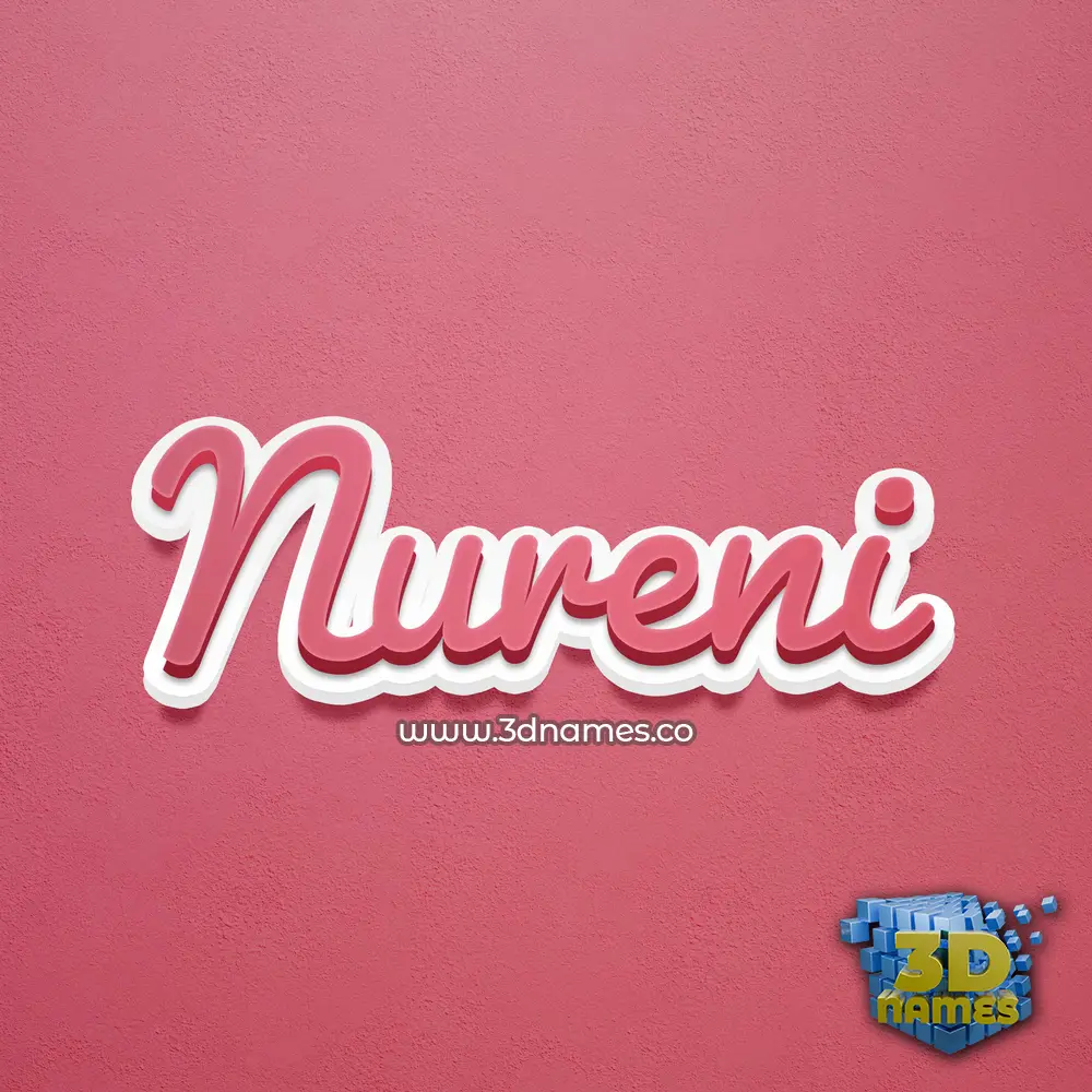 nureni in Red Scribble style - 3D name wallpaper