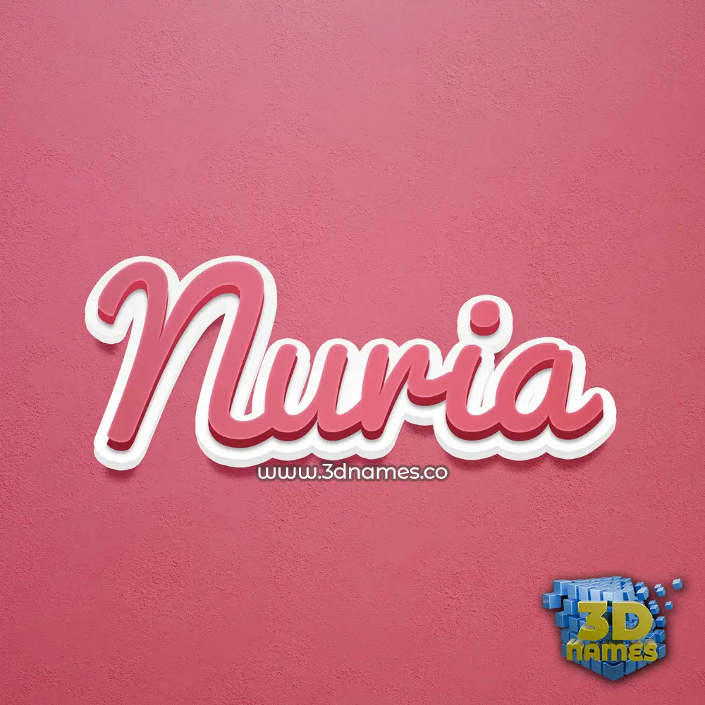 nuria in Red Scribble style - 3D name wallpaper