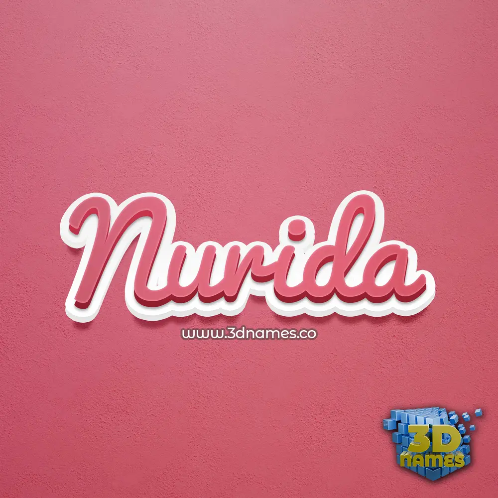 nurida in Red Scribble style - 3D name wallpaper