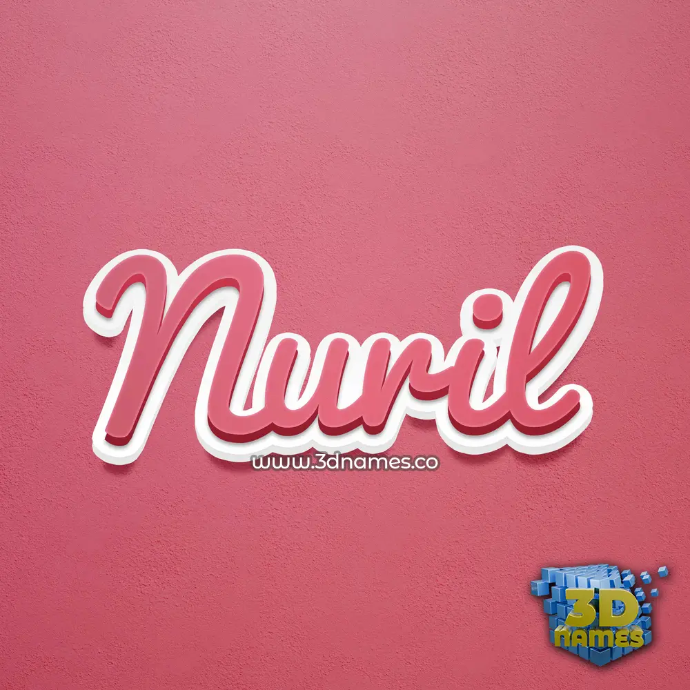 nuril in Red Scribble style - 3D name wallpaper