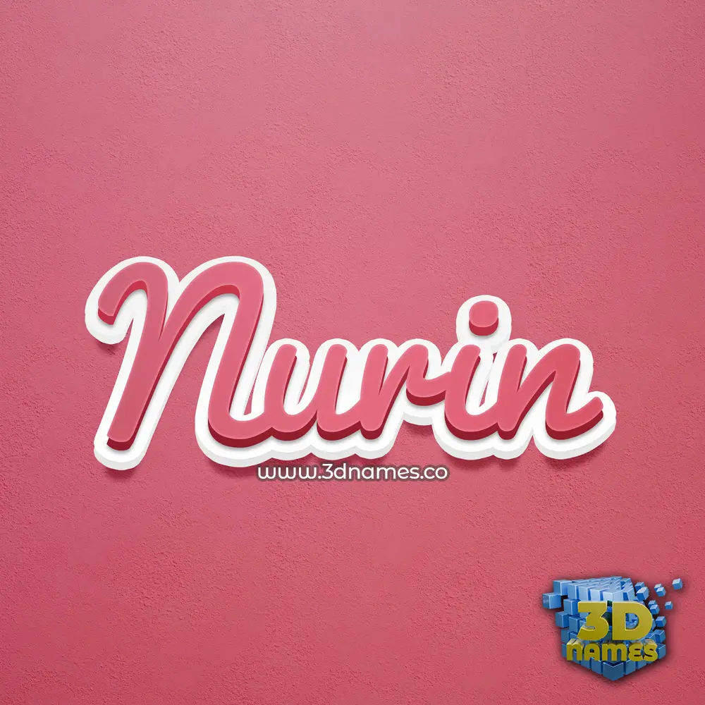 nurin in Red Scribble style - 3D name wallpaper
