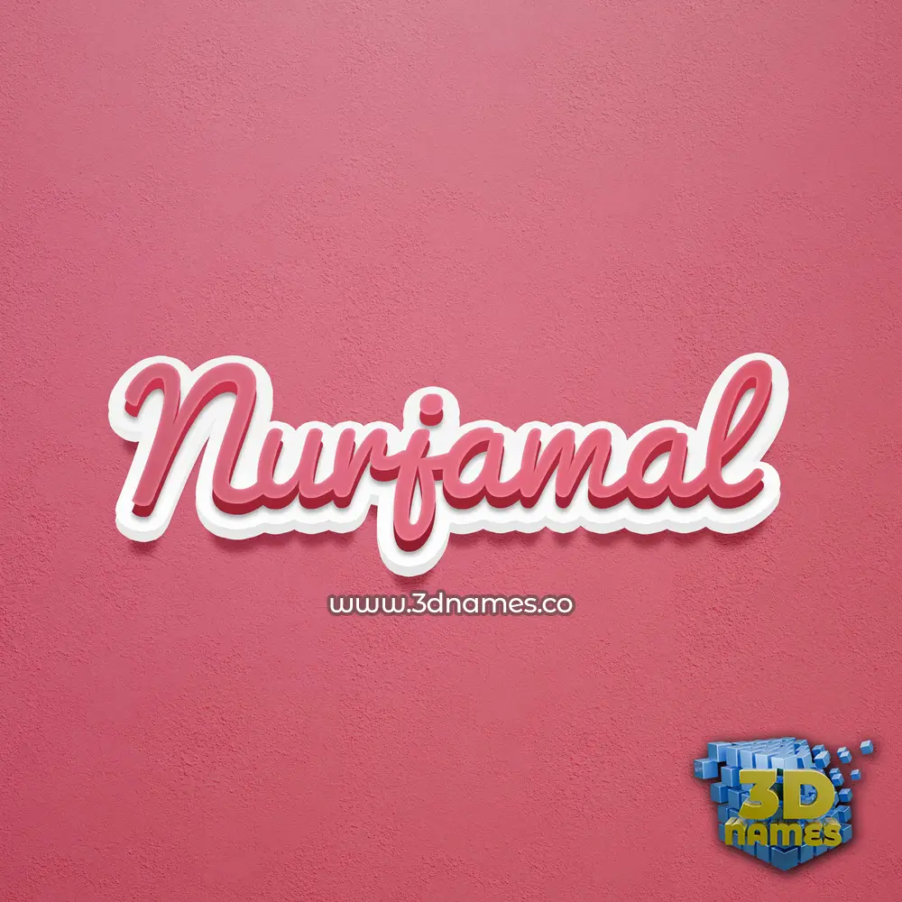 nurjamal in Red Scribble style - 3D name wallpaper