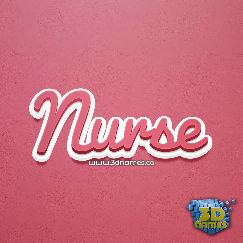 nurse in Red Scribble style - 3D name wallpaper