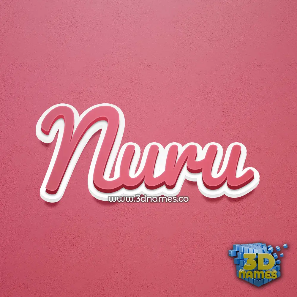 nuru in Red Scribble style - 3D name wallpaper