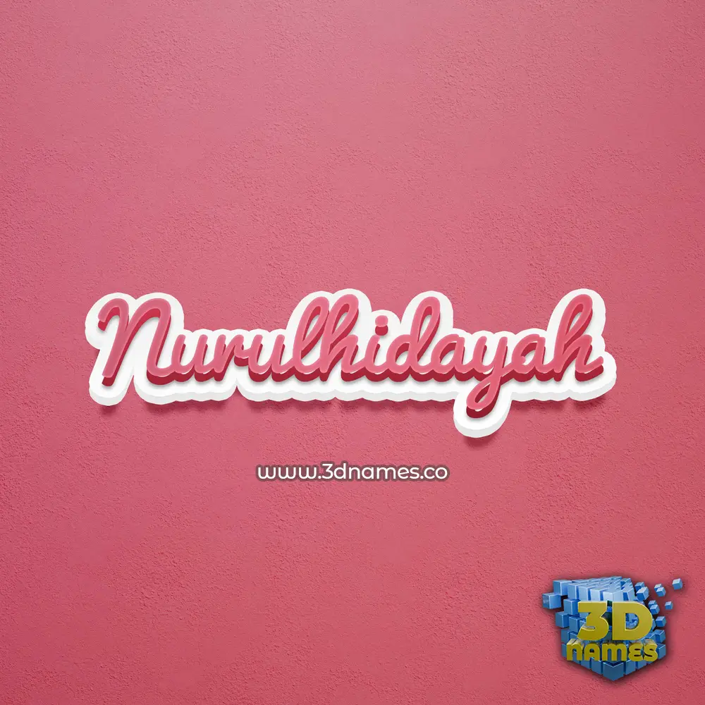 nurulhidayah in Red Scribble style - 3D name wallpaper