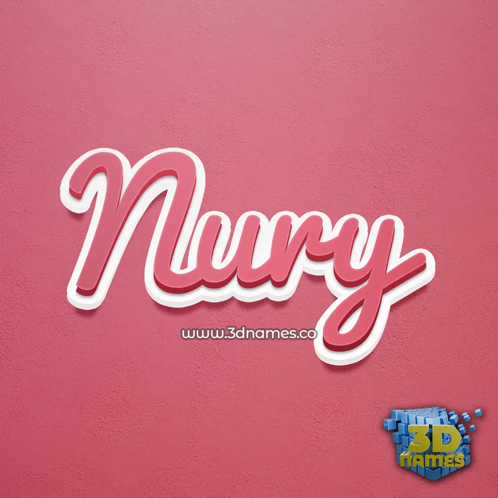 nury in Red Scribble style - 3D name wallpaper