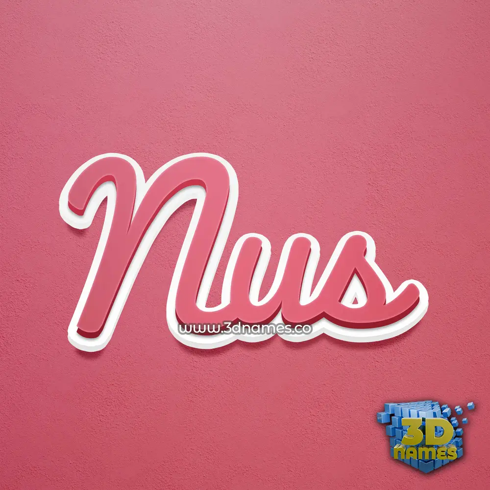 nus in Red Scribble style - 3D name wallpaper