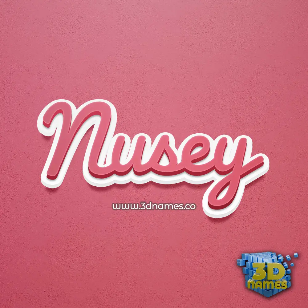 nusey in Red Scribble style - 3D name wallpaper