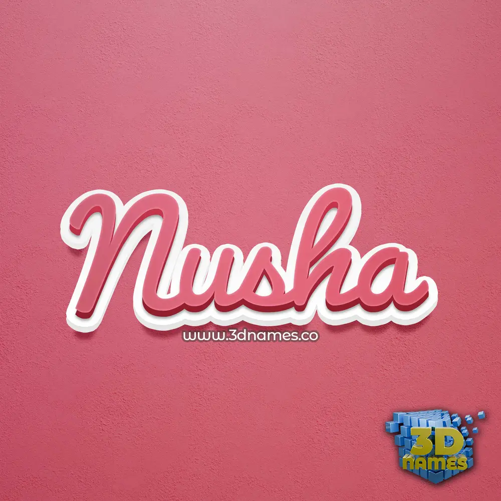nusha in Red Scribble style - 3D name wallpaper