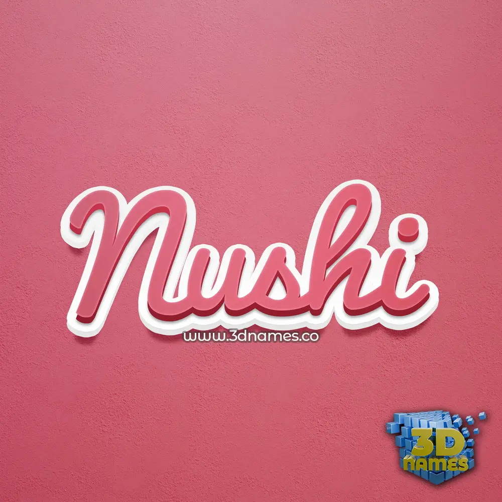 nushi in Red Scribble style - 3D name wallpaper