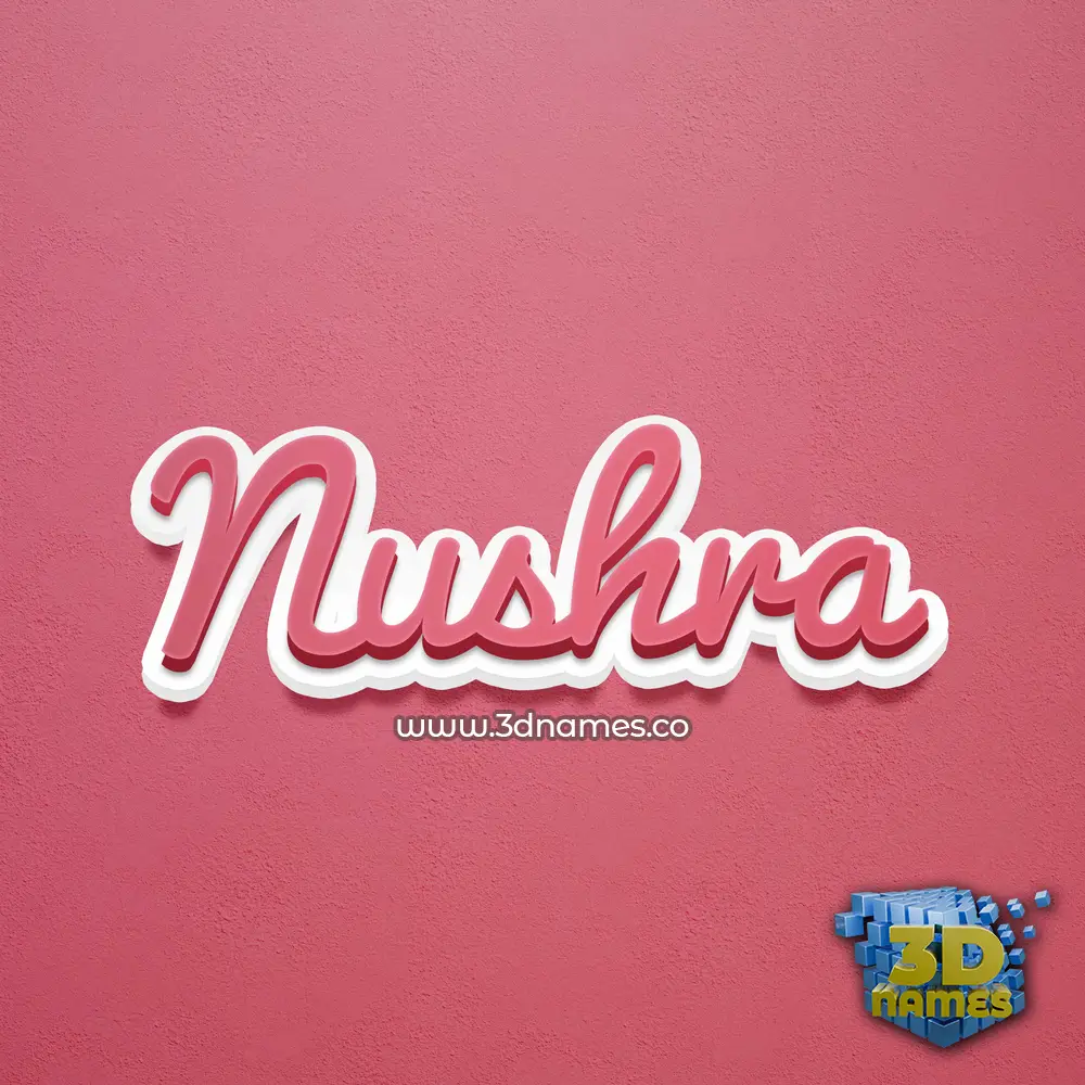 nushra in Red Scribble style - 3D name wallpaper
