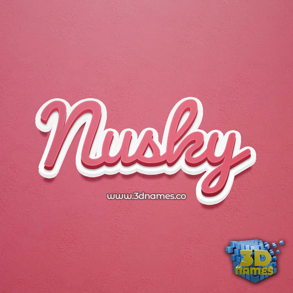 nusky in Red Scribble style - 3D name wallpaper