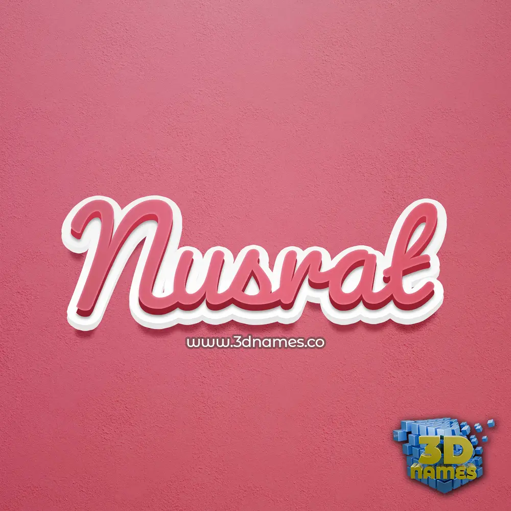 nusrat in Red Scribble style - 3D name wallpaper