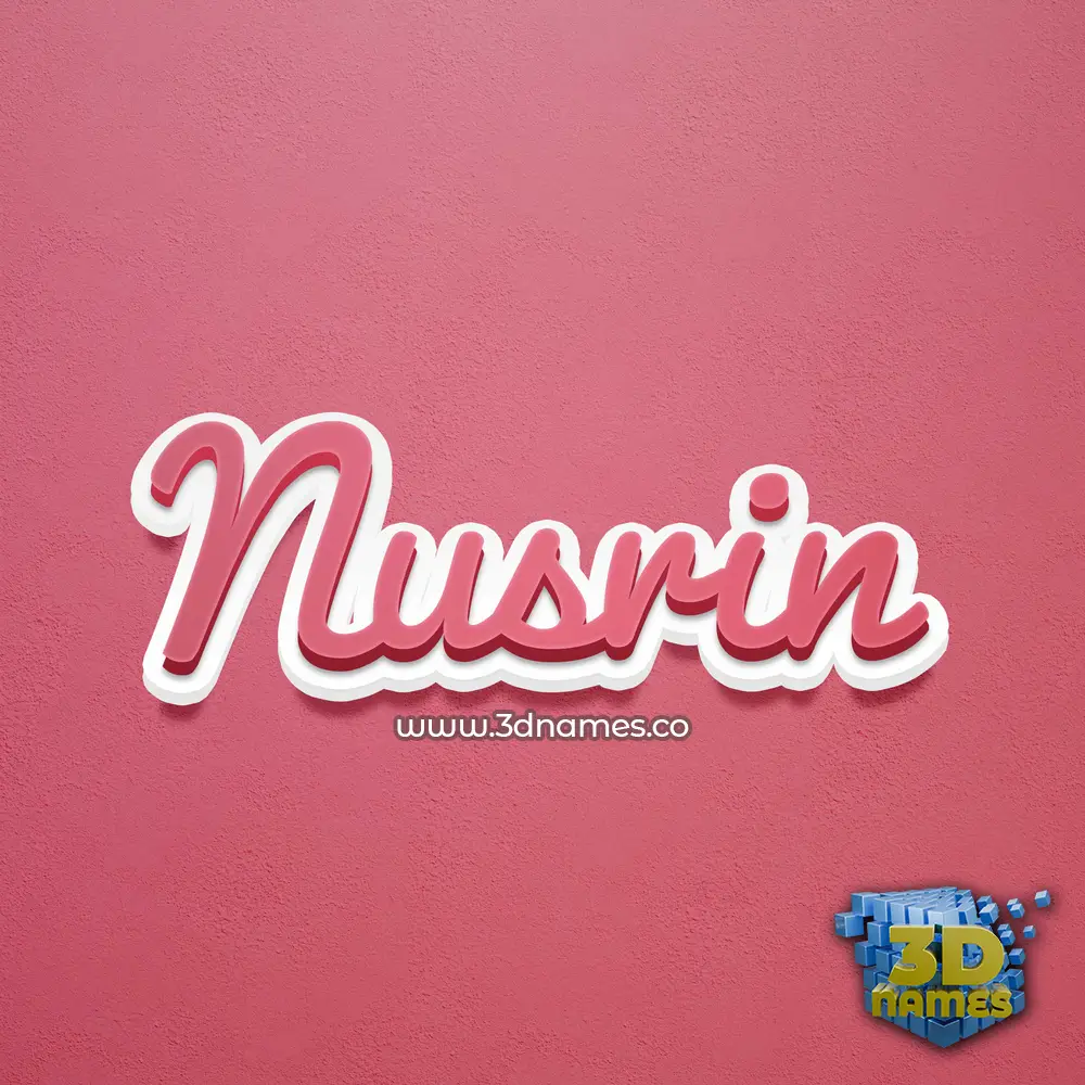 nusrin in Red Scribble style - 3D name wallpaper