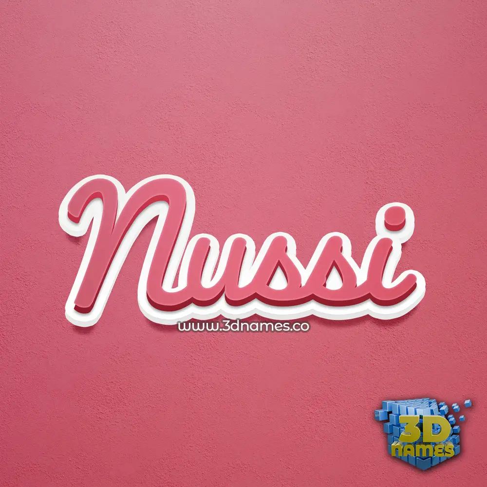 nussi in Red Scribble style - 3D name wallpaper