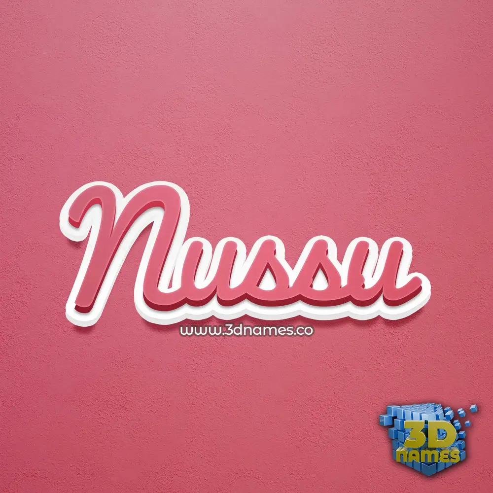 nussu in Red Scribble style - 3D name wallpaper