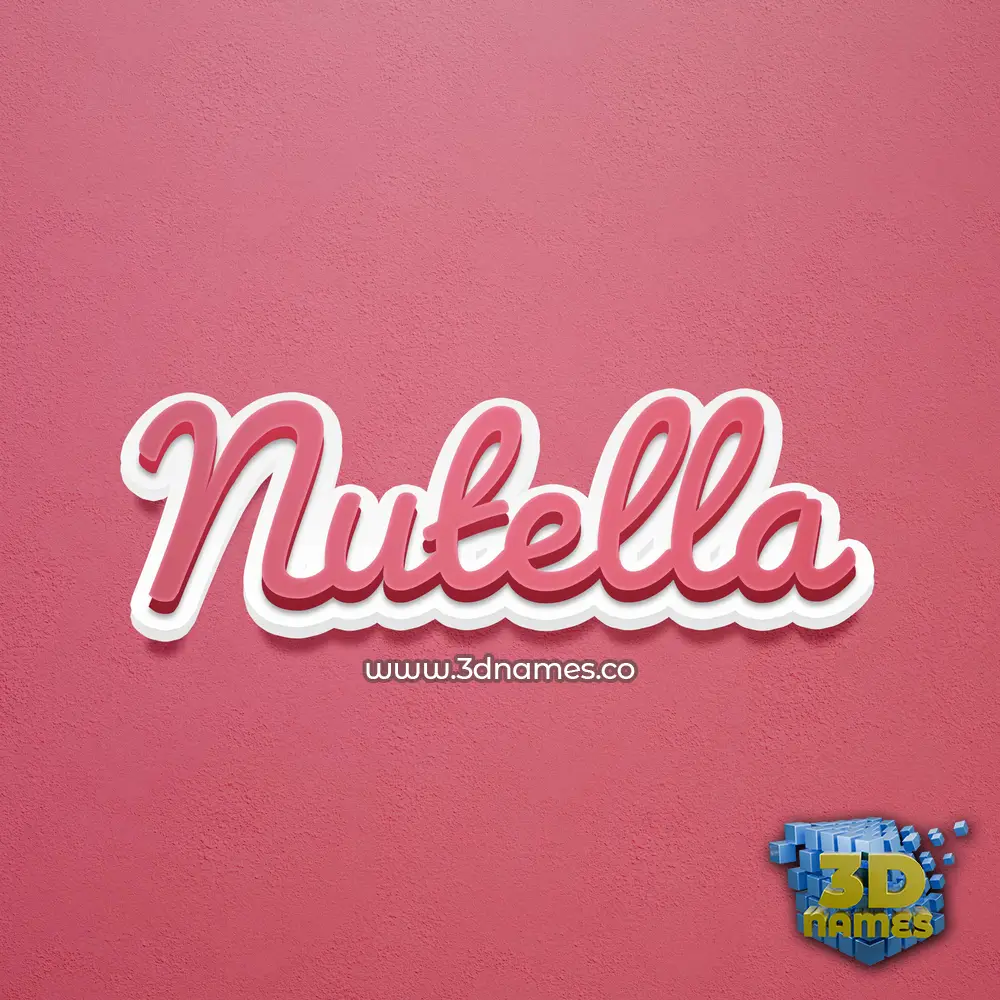 nutella in Red Scribble style - 3D name wallpaper
