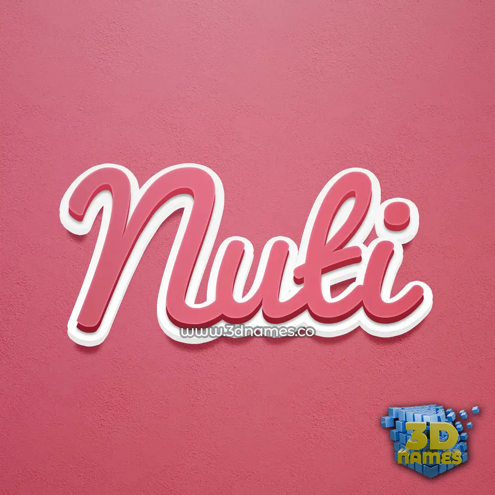 nuti in Red Scribble style - 3D name wallpaper