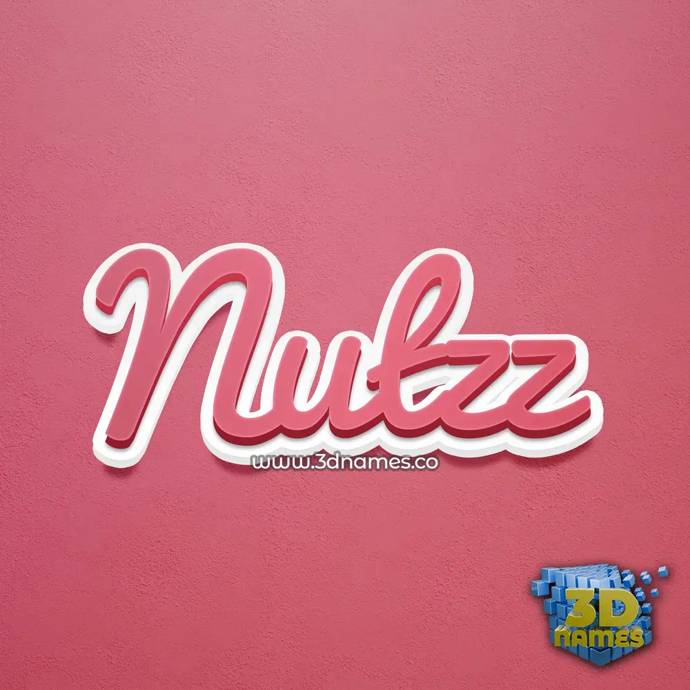 nutzz in Red Scribble style - 3D name wallpaper