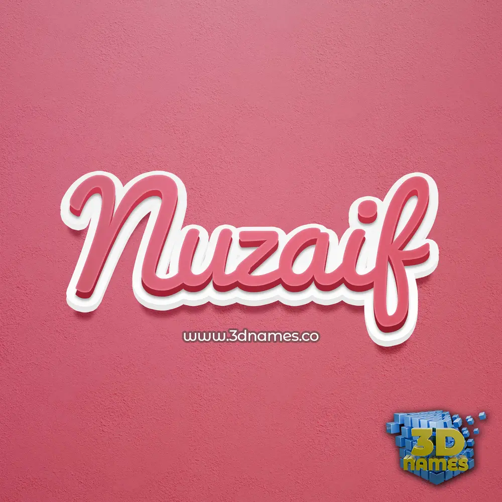 nuzaif in Red Scribble style - 3D name wallpaper