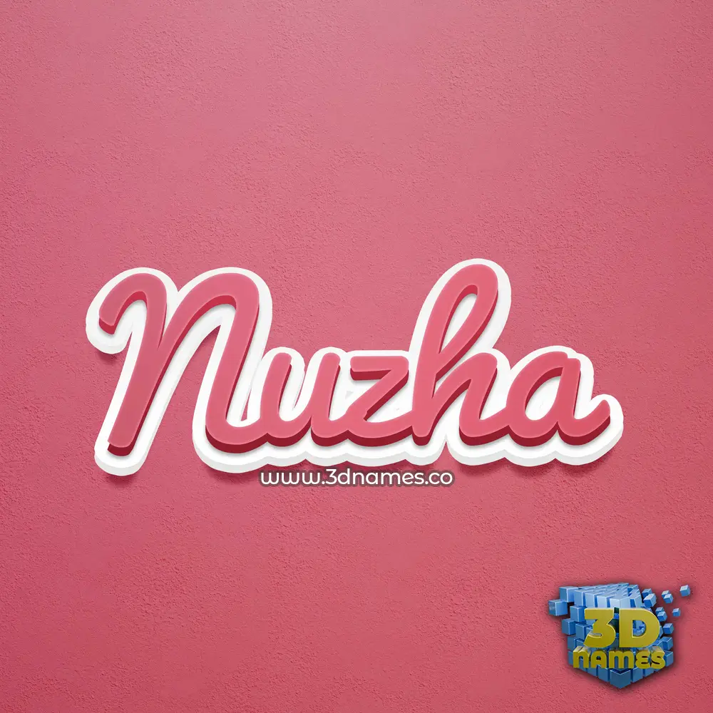 nuzha in Red Scribble style - 3D name wallpaper