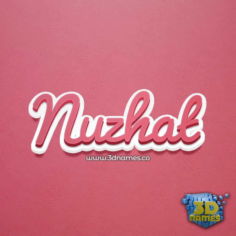 nuzhat in Red Scribble style - 3D name wallpaper