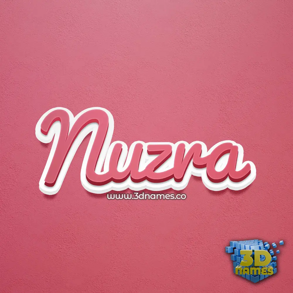 nuzra in Red Scribble style - 3D name wallpaper