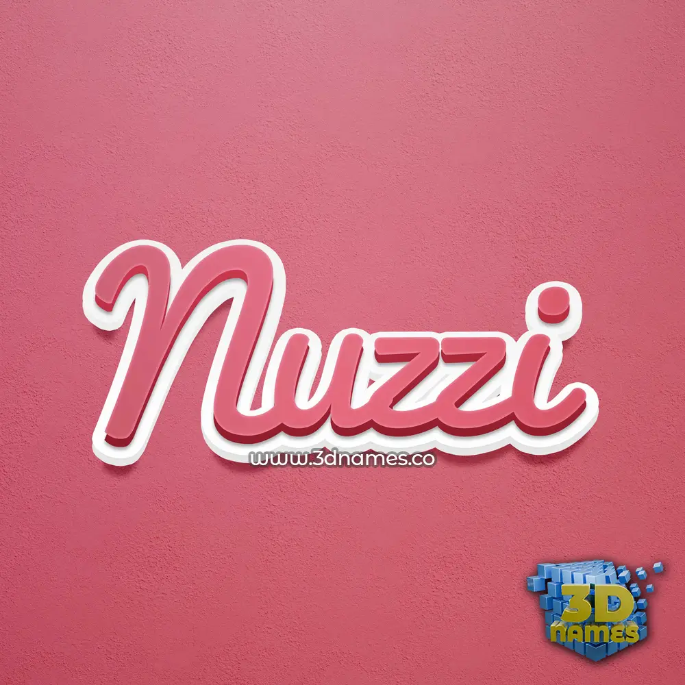 nuzzi in Red Scribble style - 3D name wallpaper