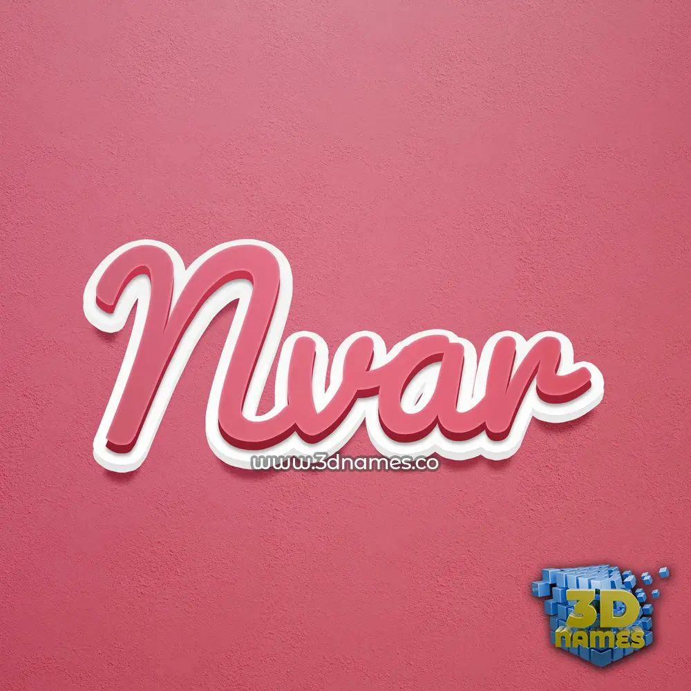nvar in Red Scribble style - 3D name wallpaper